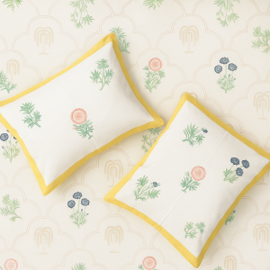 Cotton Block Print Bedsheet-Aaroha Living