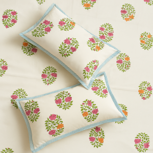 Cotton Block Print Bedsheet-Aaroha Living