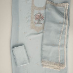 Nazia Touch - Pastel Blue Unstitched Suit-Aaroha Living