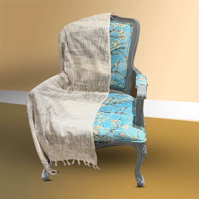 Handwoven Cotton Throw Blanket with Tassels-Aaroha Living