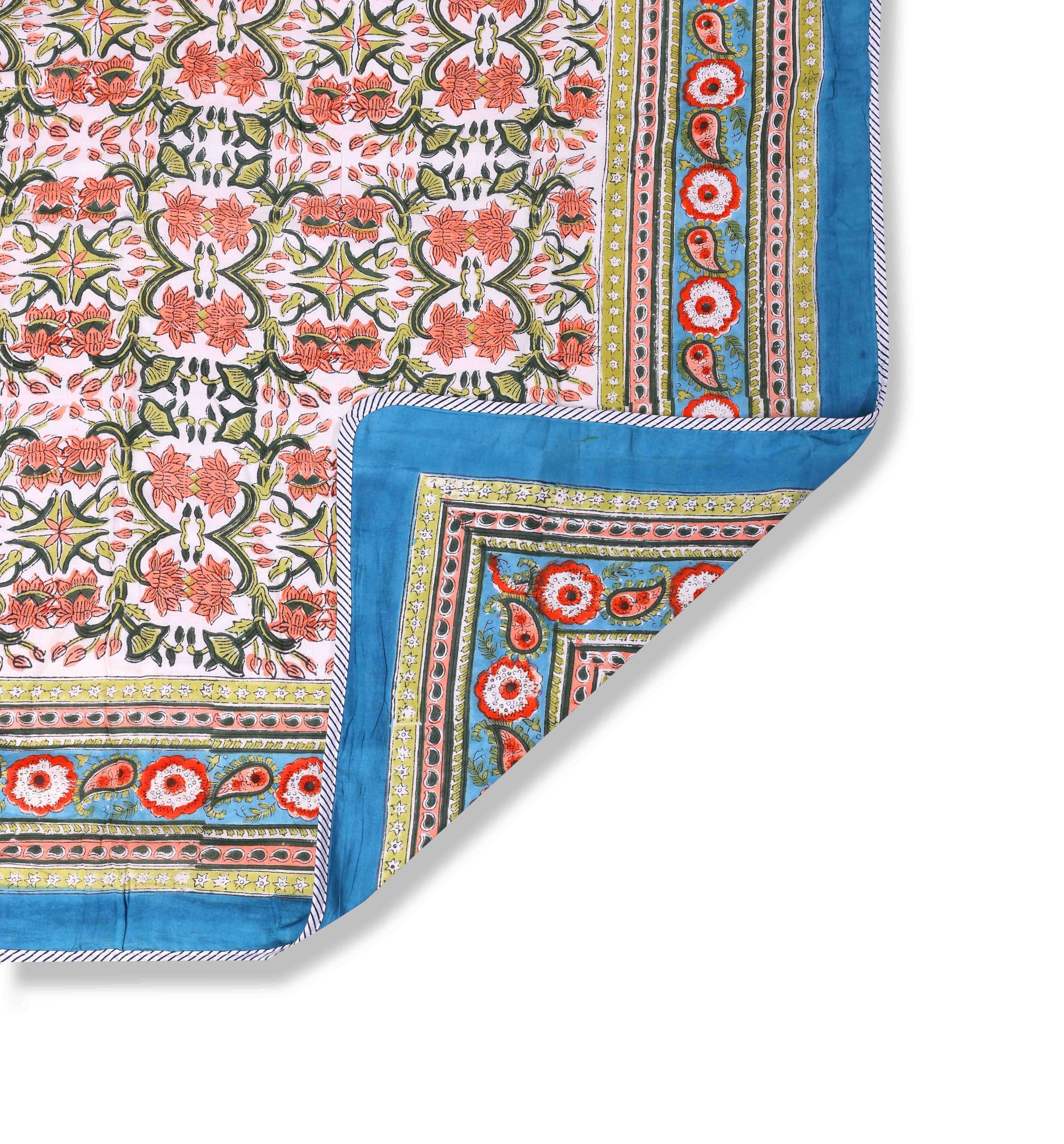 Cotton Dohar with Floral & Geometric Printed-Aaroha Living
