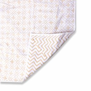 Cotton Dohar with Floral & Geometric Printed-Aaroha Living
