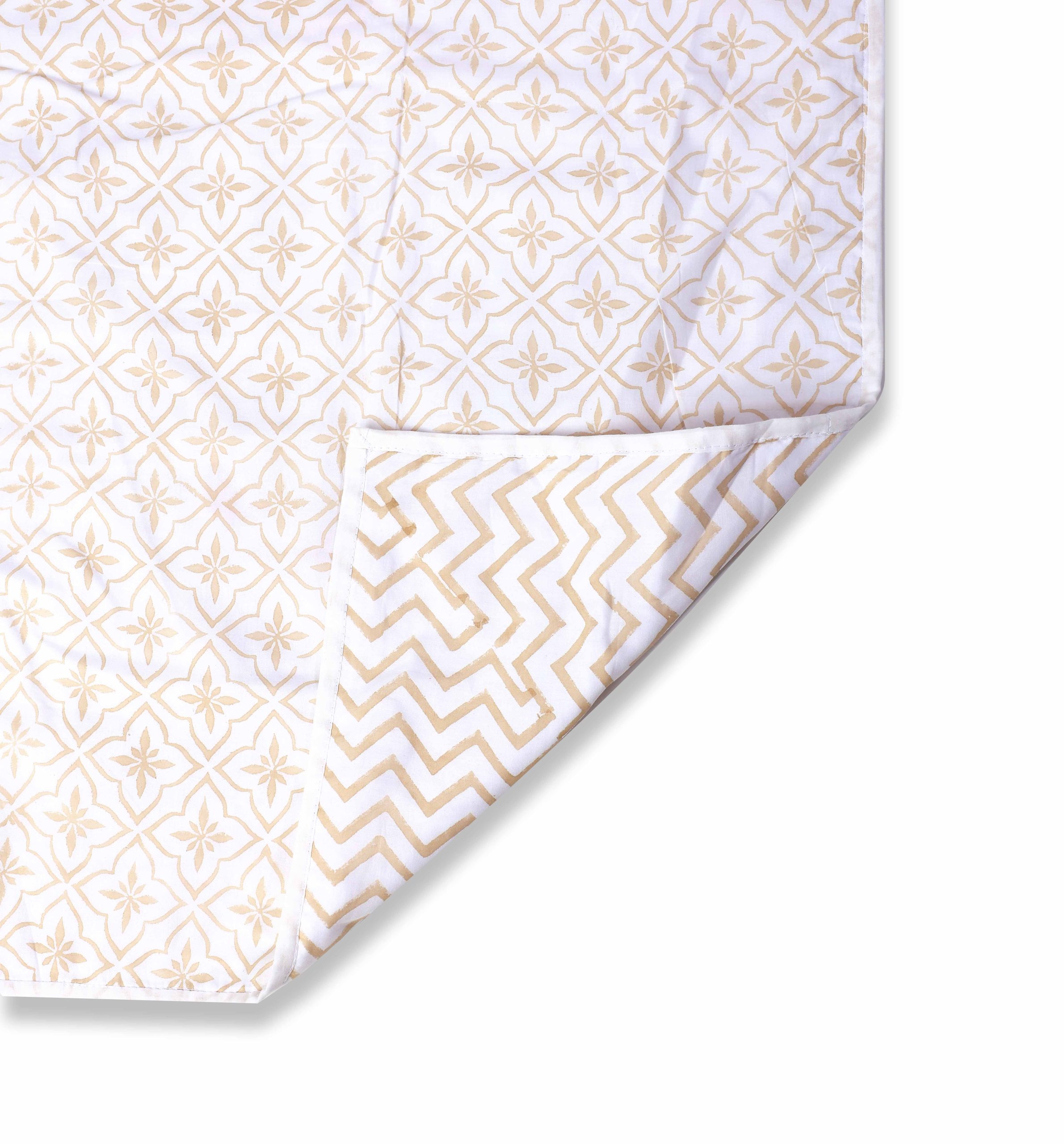 Cotton Dohar with Floral & Geometric Printed-Aaroha Living
