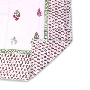 Cotton Dohar with Floral & Geometric Printed-Aaroha Living