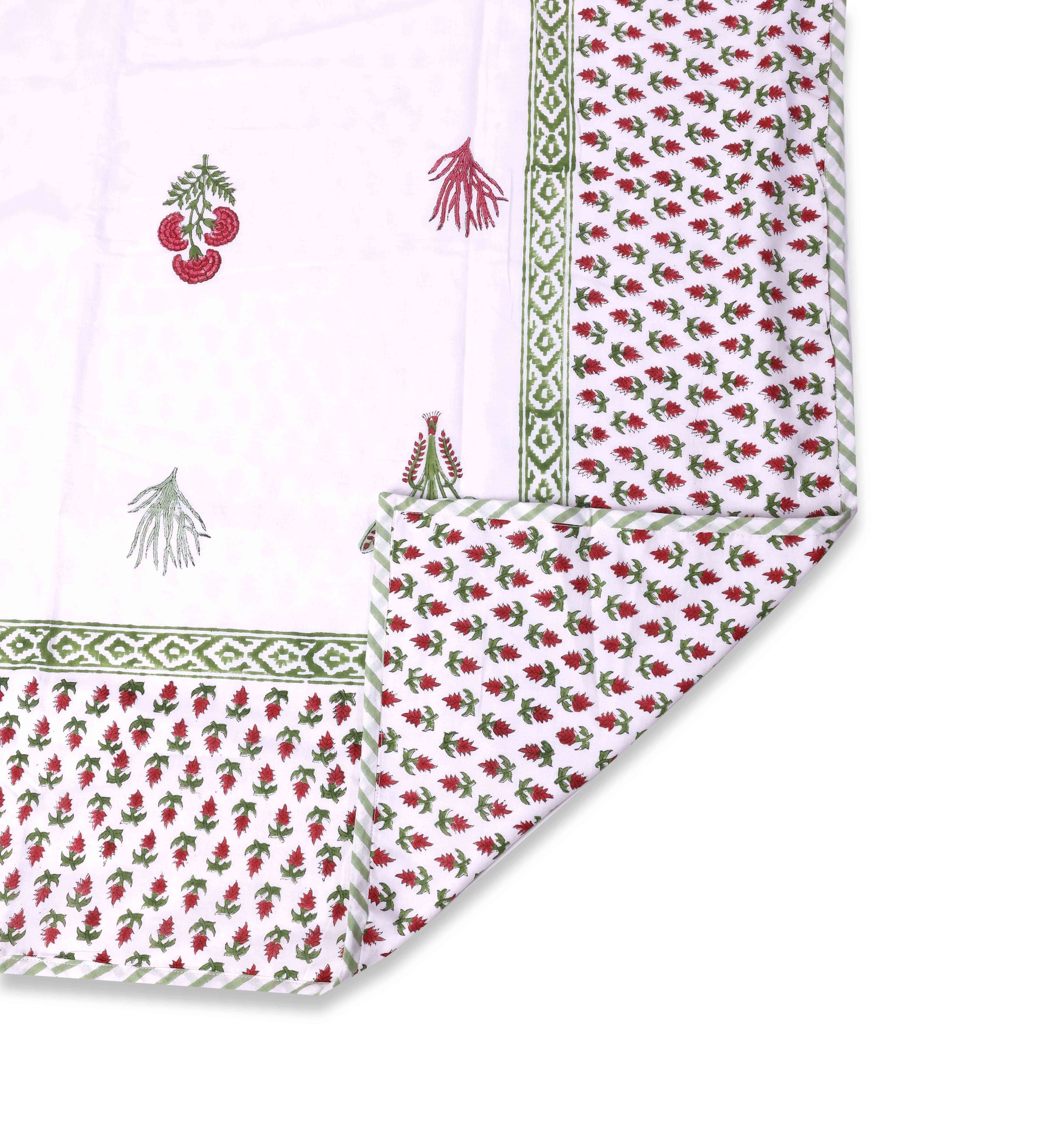 Cotton Dohar with Floral & Geometric Printed-Aaroha Living