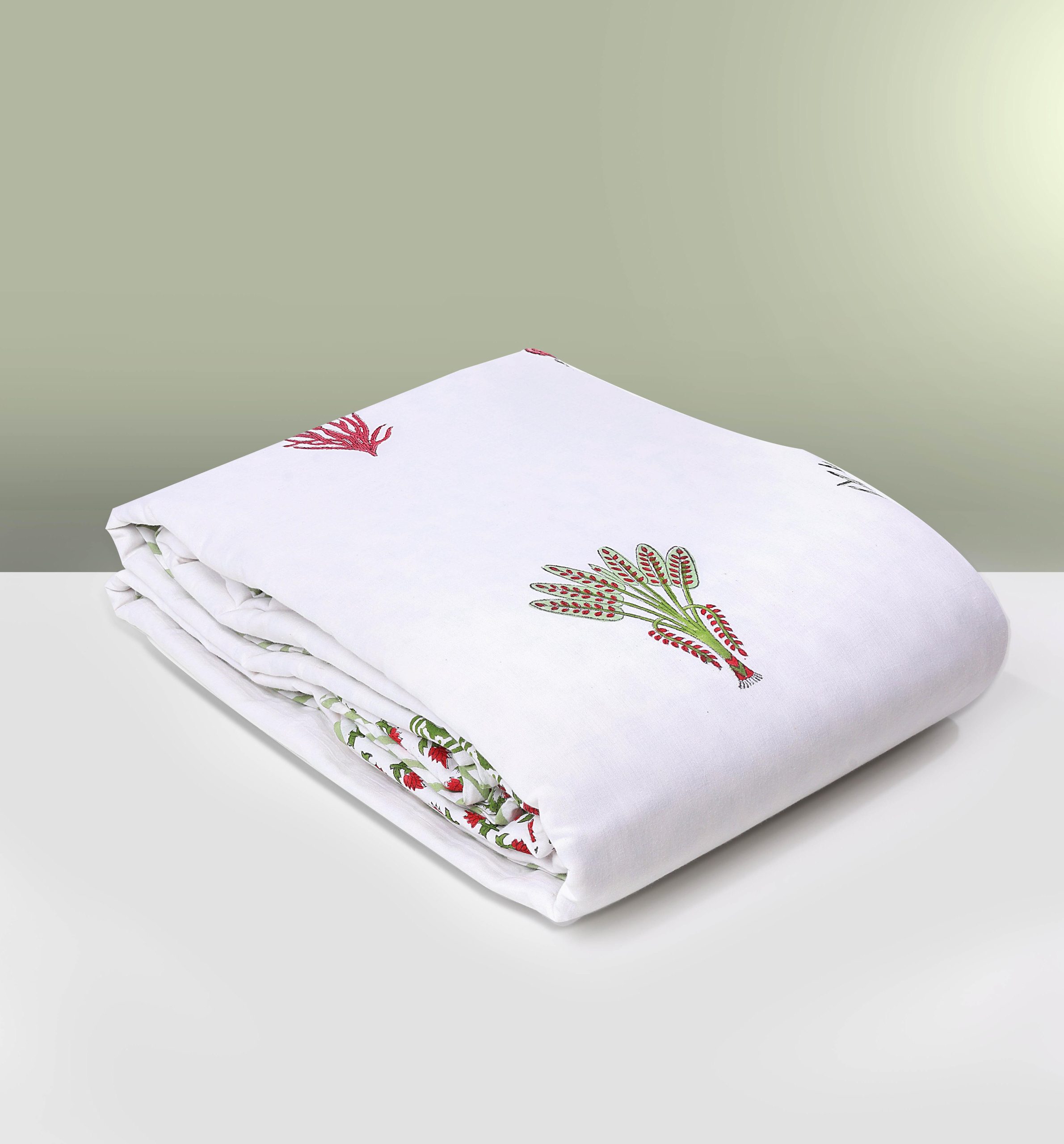 Cotton Dohar with Floral & Geometric Printed-Aaroha Living