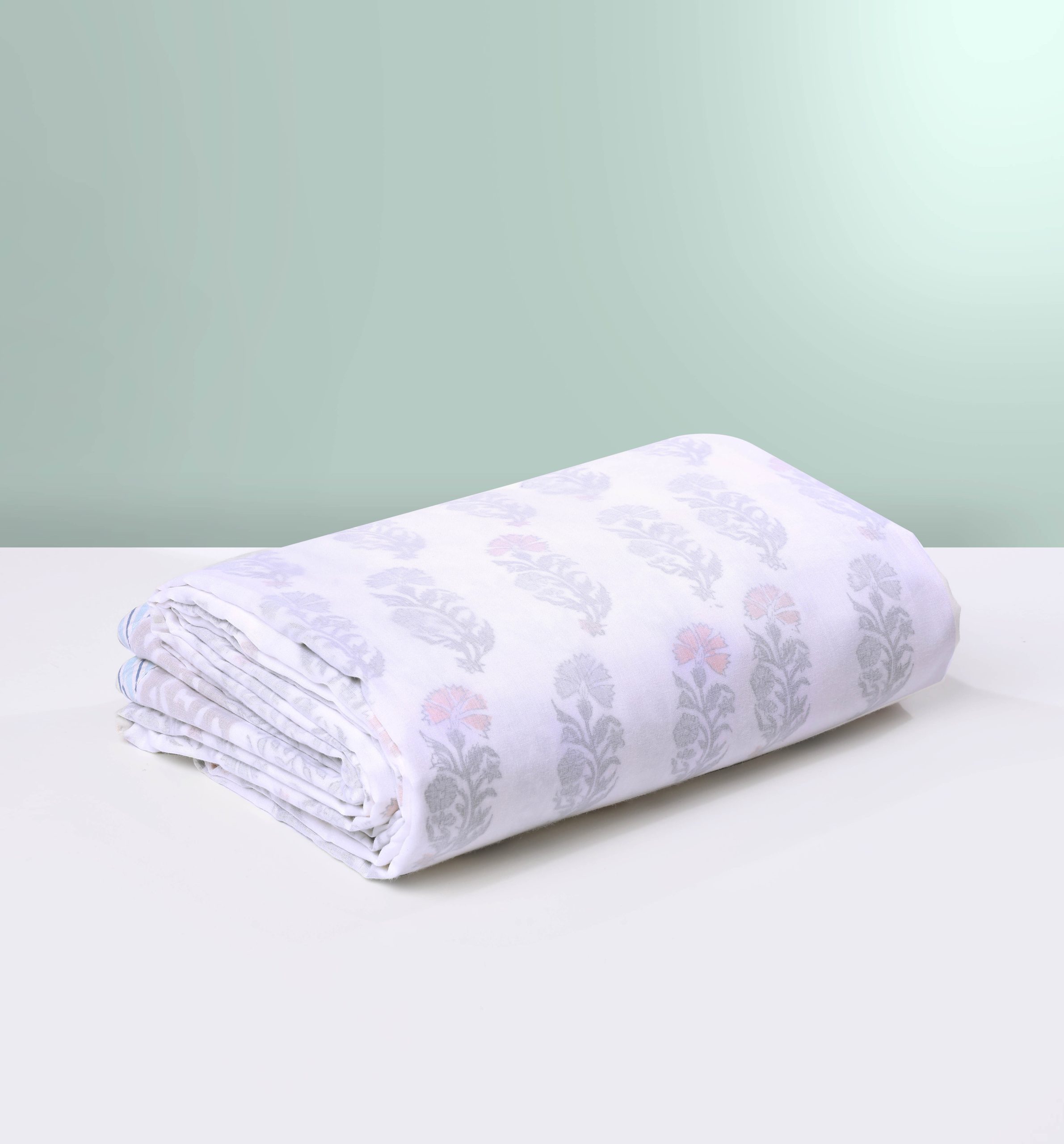 Cotton Dohar with Floral & Geometric Printed-Aaroha Living