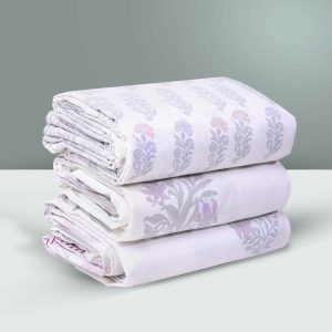 Cotton Dohar with Floral & Geometric Printed-Aaroha Living