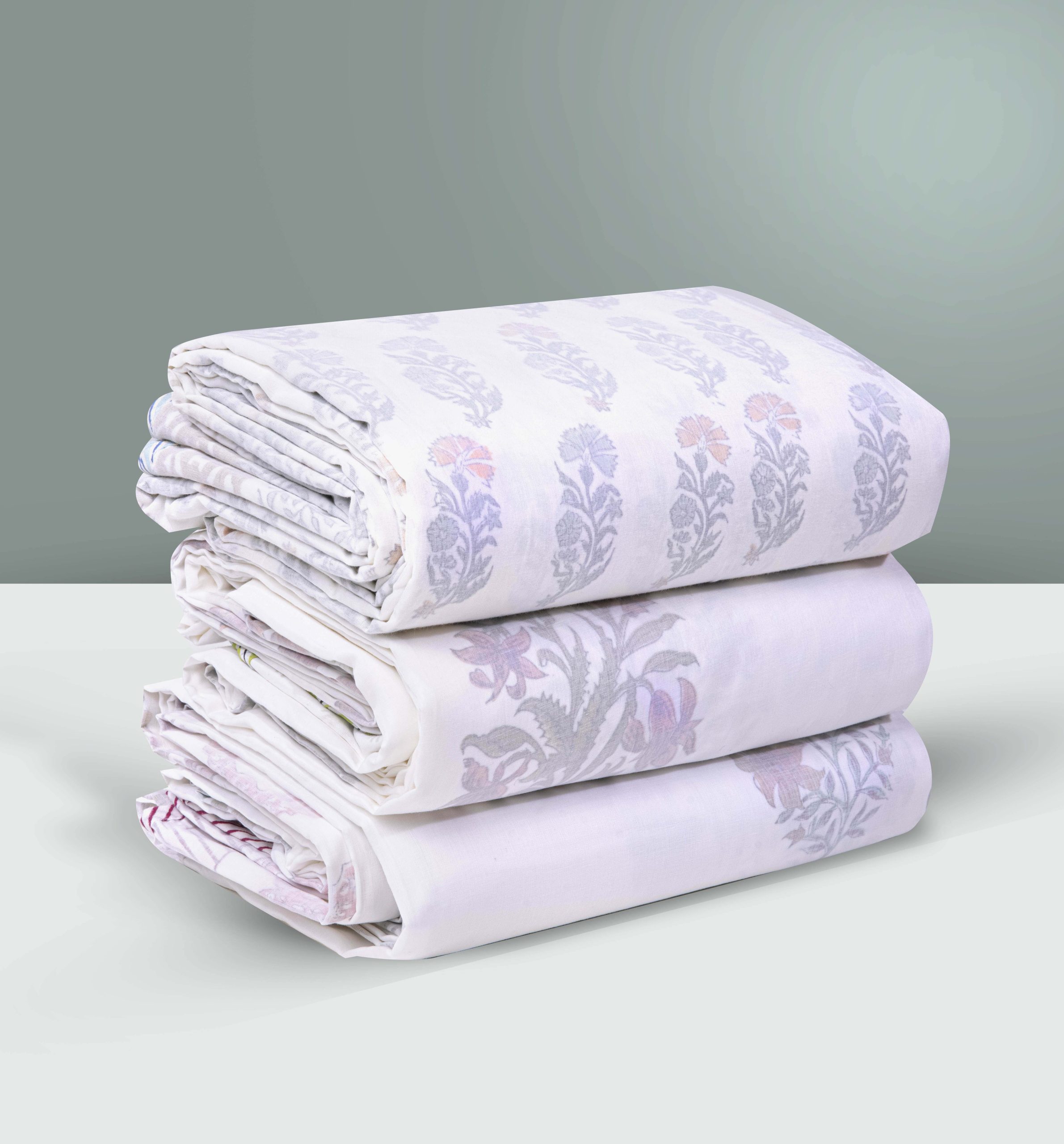 Cotton Dohar with Floral & Geometric Printed-Aaroha Living