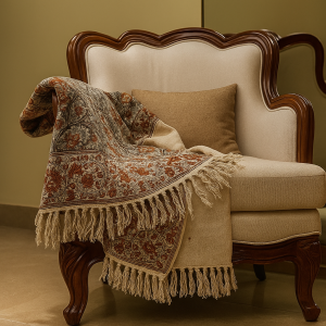 Handwoven Cotton Throw Blanket with Tassels-Aaroha Living