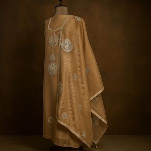 Noor-E-Gota – Peach Tissue Elegance Unstitched Suit-Aaroha Living