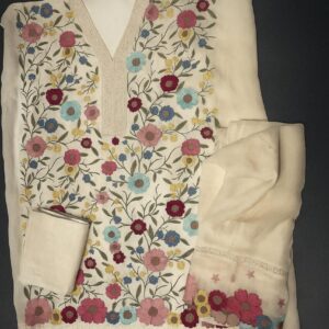 "Bloom Royale" – White Embroidered Organza Set-Aaroha Living