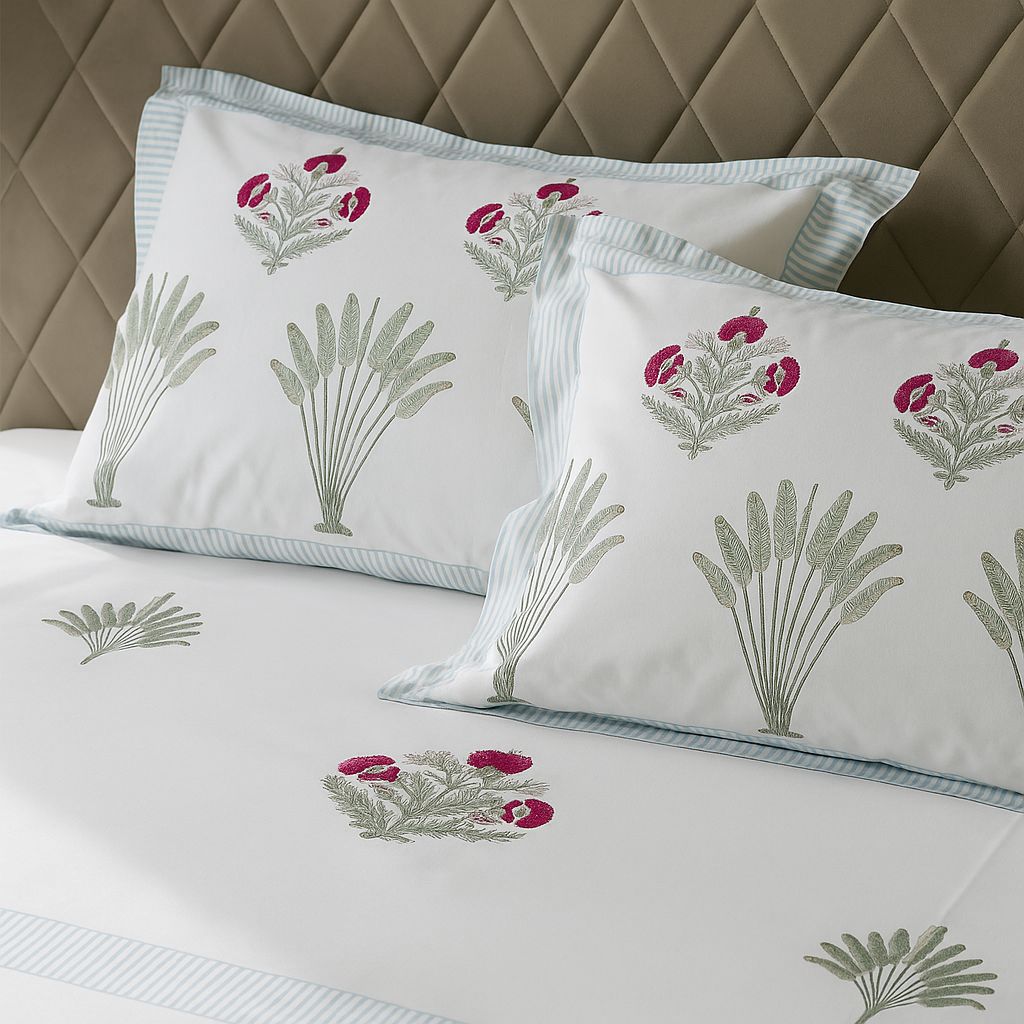 Cotton Block Print Bedsheet-Aaroha Living