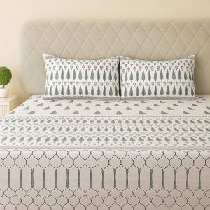Cotton Block Print Bedsheet-Aaroha Living
