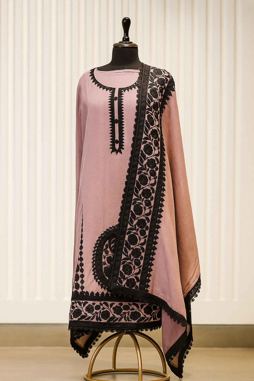 Kaari Aabroo - Pink Muslin Unstitched Suit-Aaroha Living