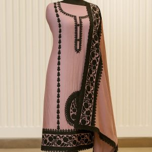 Kaari Aabroo - Pink Muslin Unstitched Suit-Aaroha Living