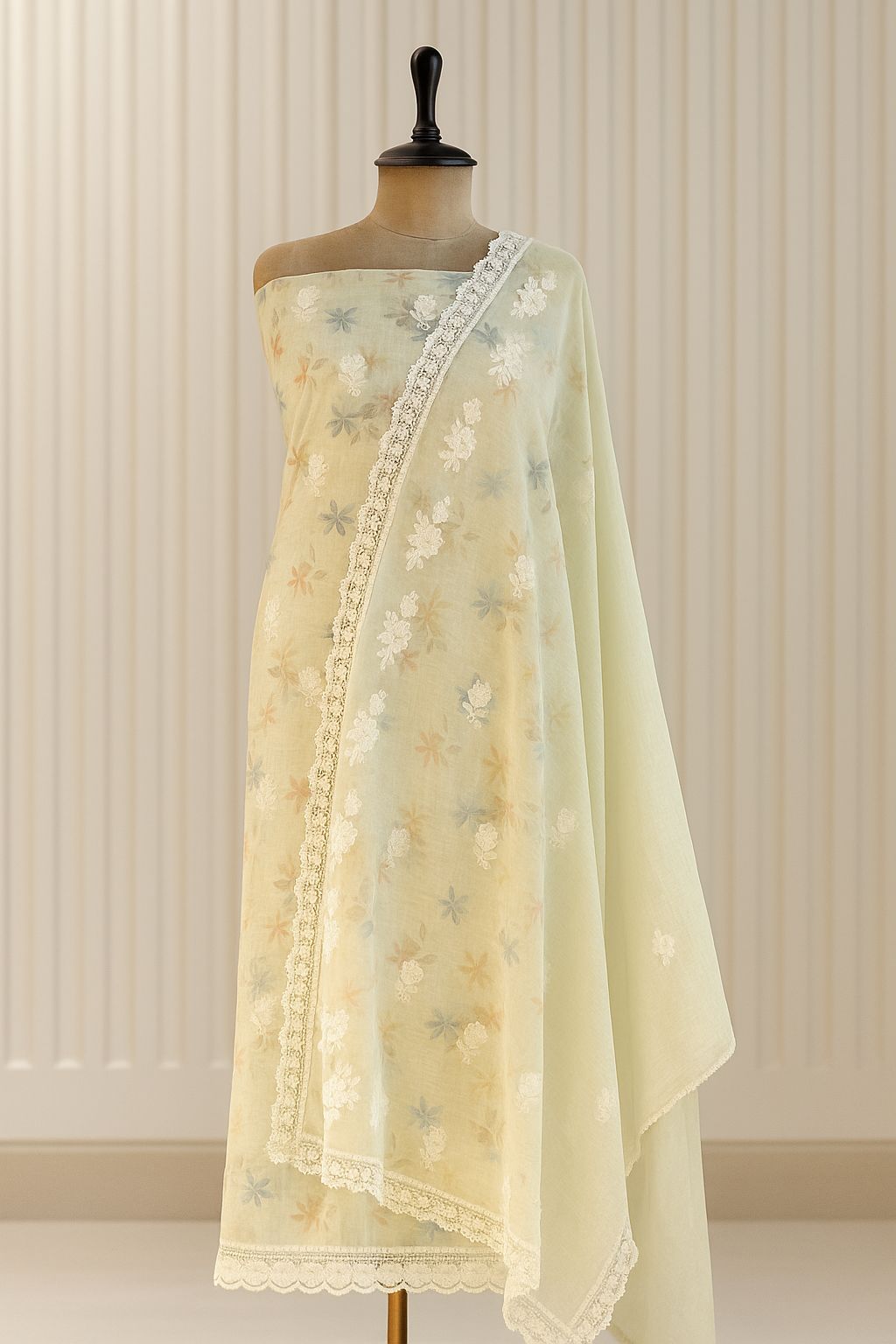 Vrinda Vastra - Pastel Green Unstitched Suit-Aaroha Living