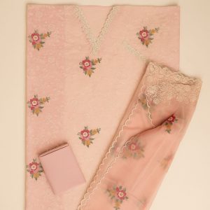 Gulaabo Nazakat - Pink Kota Unstitched Suit-Aaroha Living