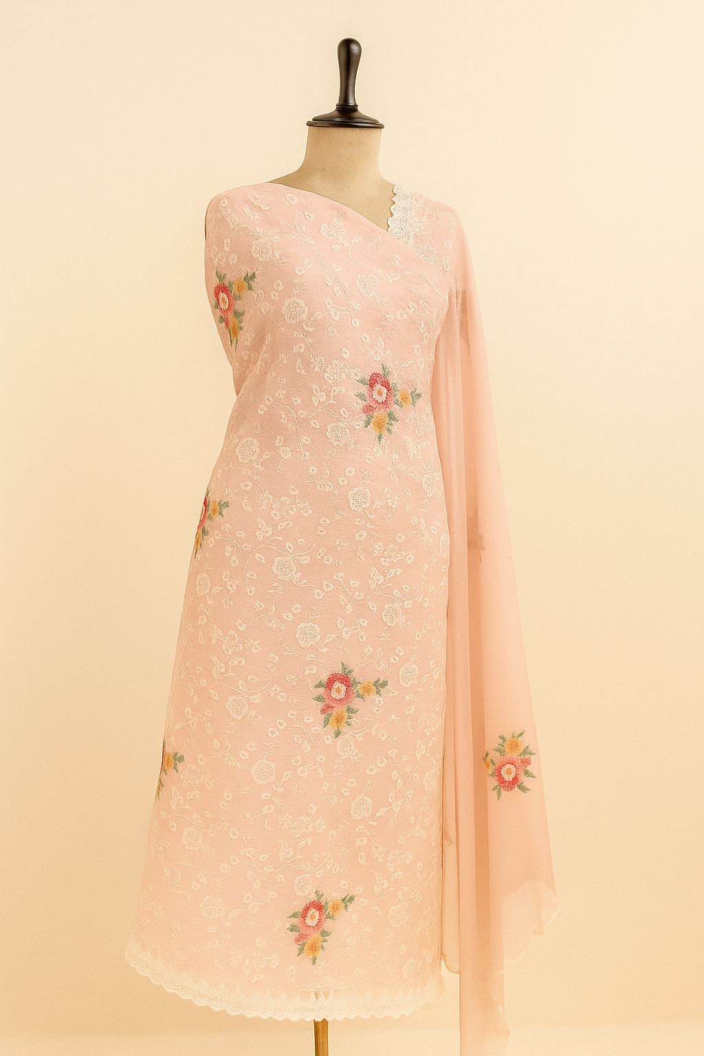 Gulaabo Nazakat - Pink Kota Unstitched Suit-Aaroha Living