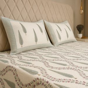 Bageecha Slub Cotton Bedcover-Aaroha Living