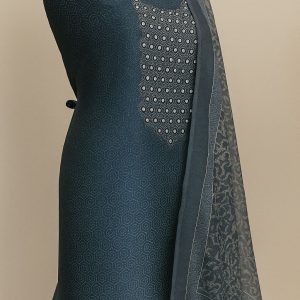 Neelkamal - The Royal Blue Tissue Unstitched Suit-Aaroha Living