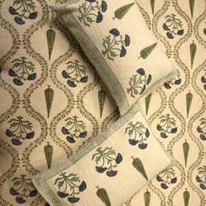 Bageecha Slub Cotton Bedcover-Aaroha Living