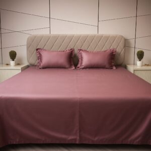 Mauve Solid Bedsheet-Aaroha Living