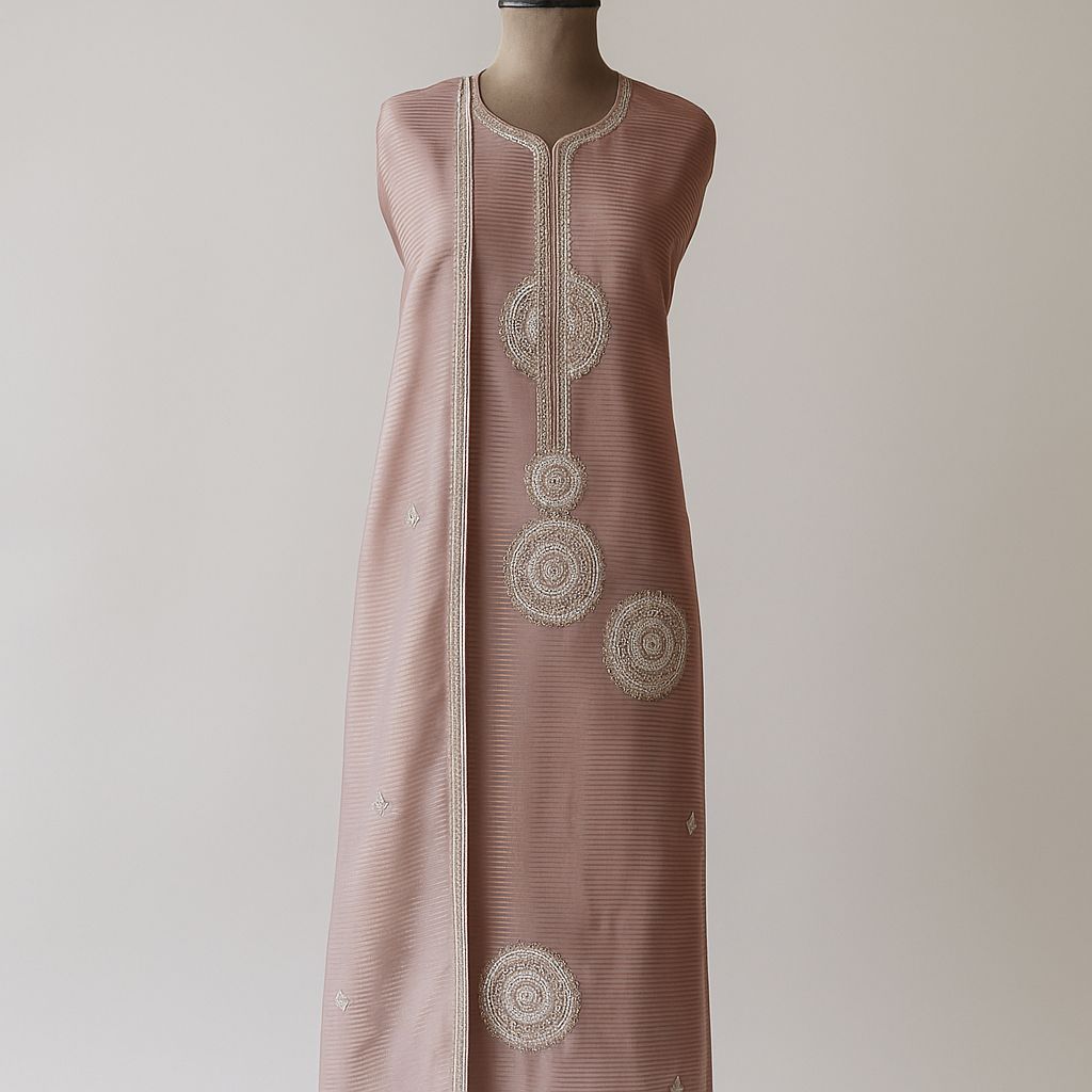 Noor-E-Gota – Peach Tissue Elegance Unstitched Suit-Aaroha Living