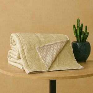 Cotton Dohar with Two Side Floral Prints-Aaroha Living