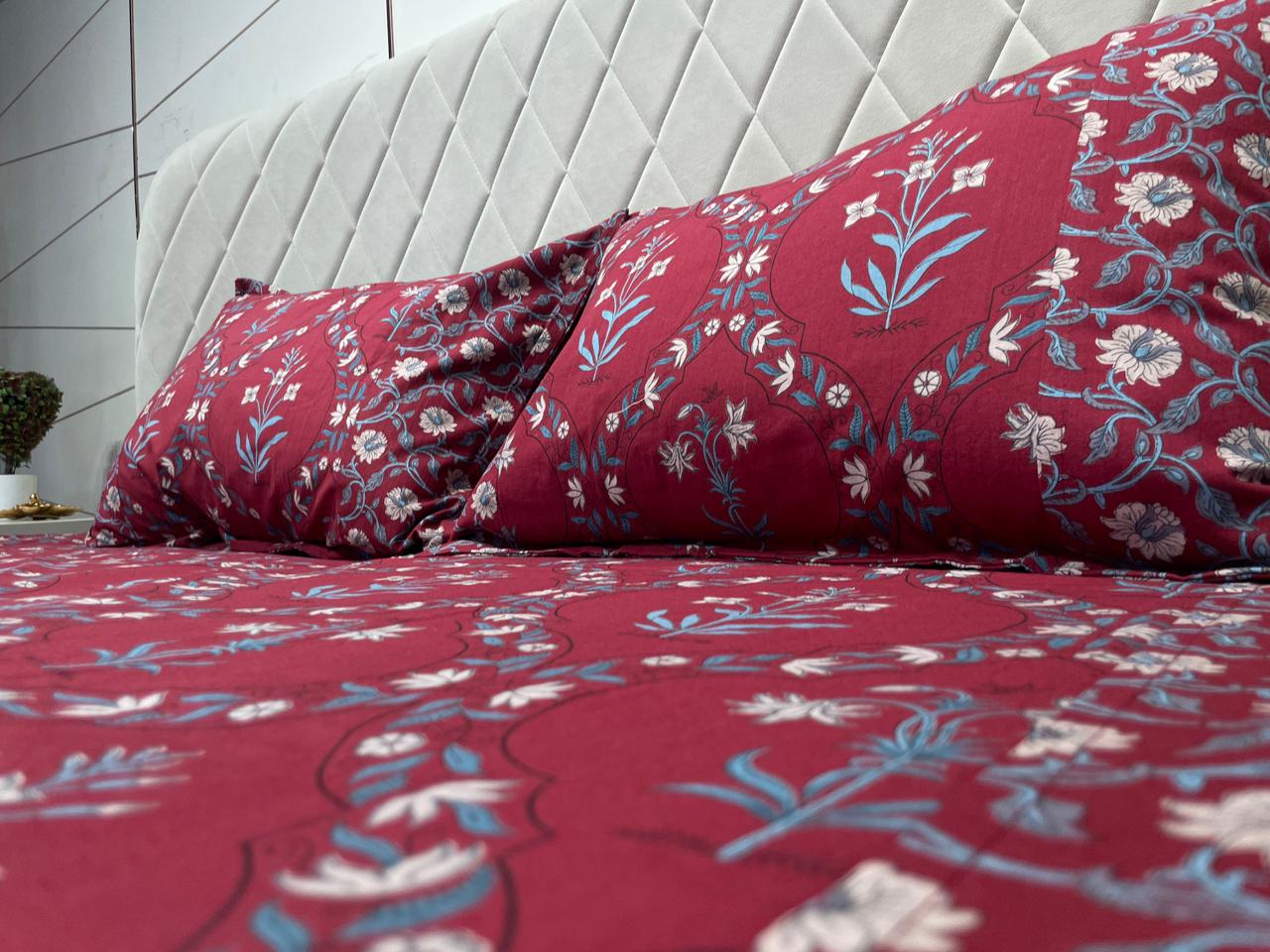 Cotton Block Print Bedsheet-Aaroha Living Cotton Block Print Bedsheet-Aaroha Living