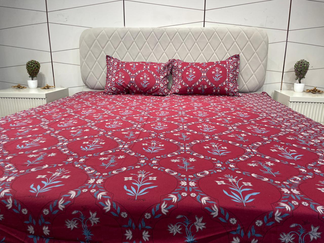 Cotton Block Print Bedsheet-Aaroha Living Cotton Block Print Bedsheet-Aaroha Living