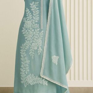 Phoolvika - Blue Tissue Unstitched Suit-Aaroha Living