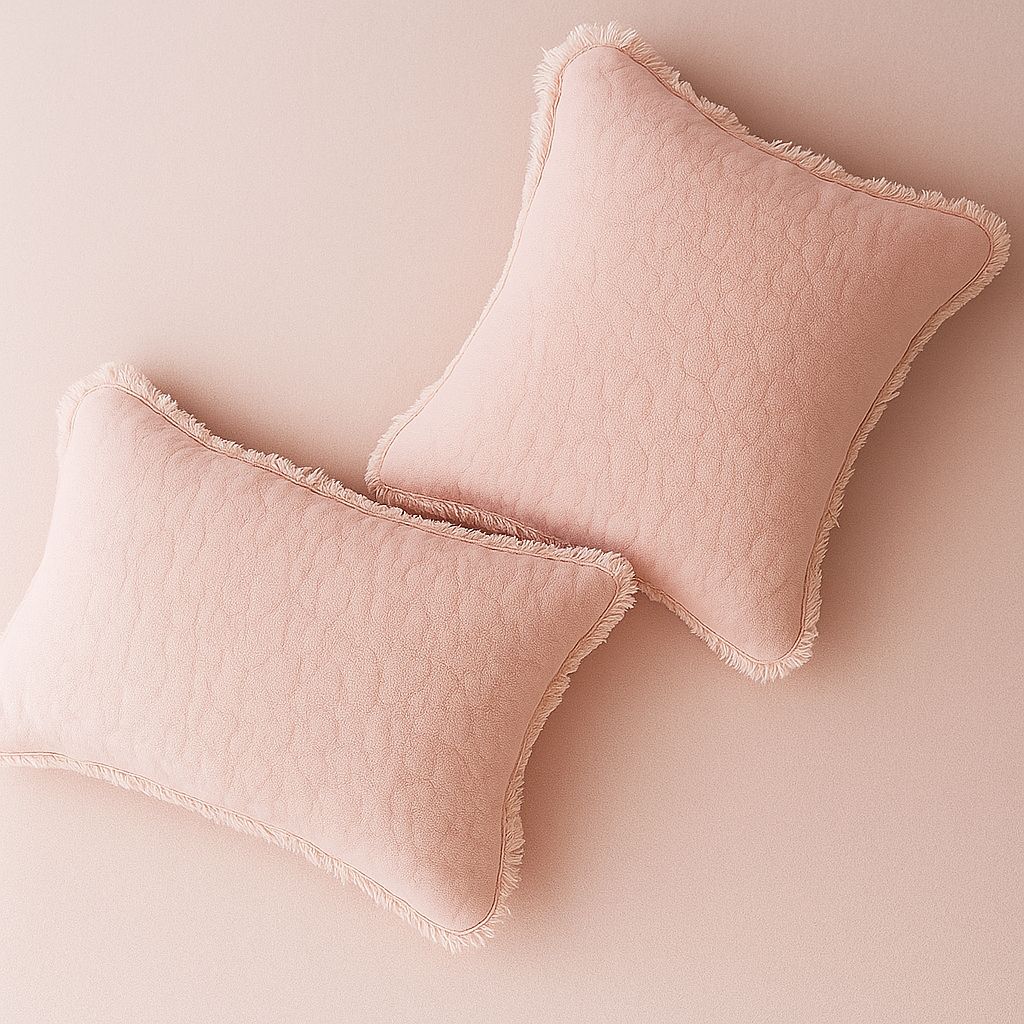 Feather Beige Frill Bedcover-Aaroha Living