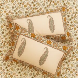 Cotton Block Print Bedsheet-Aaroha Living