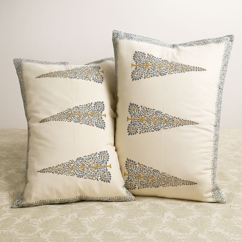 Cotton Block Print Bedsheet-Aaroha Living