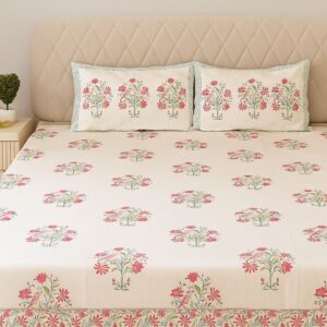 Cotton Block Print Bedsheet-Aaroha Living