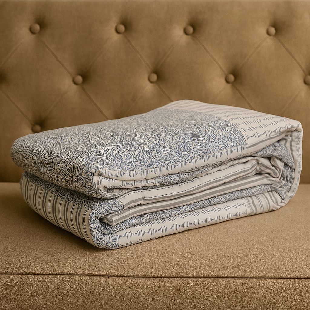 Cotton Dohar with Floral Reversible-Aaroha Living