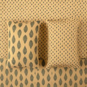 Ajrakh Block Print Bedcover-Aaroha Living