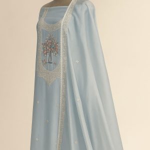 Nazia Touch - Pastel Blue Unstitched Suit-Aaroha Living