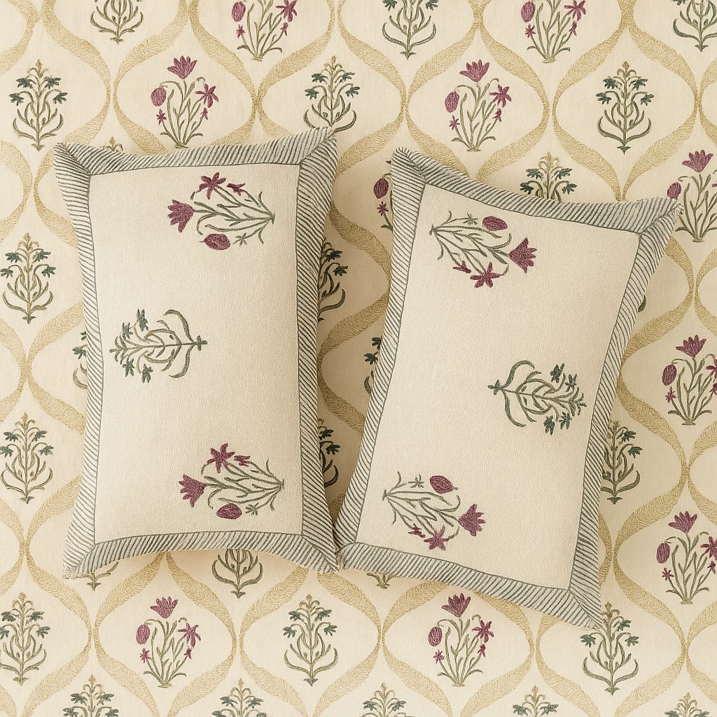 Bageecha Slub Cotton Bedcover-Aaroha Living