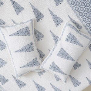 White cotton quilted bedcover-Aaroha Living