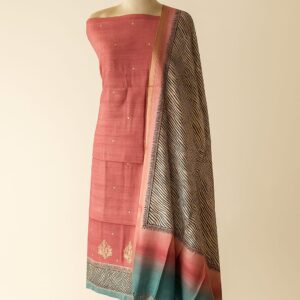 Tusser With Zari Work Unstitched Suit