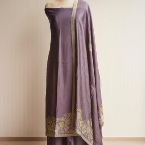Chanderi Thread Embroidery Unstitched Suit