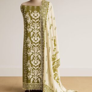 Crape Printed With Beads Highlight Unstitched Suit