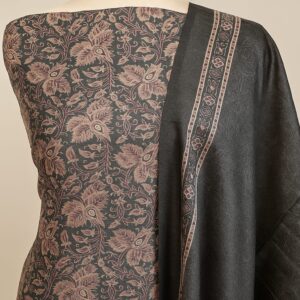 Tusser With Ajrakh Print Unstitched Suit