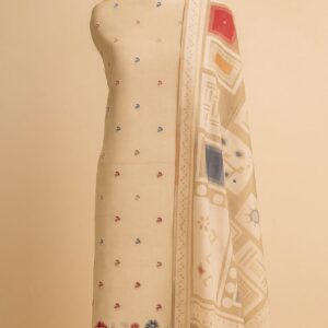 Chanderi With Thread Embroidery Unstitched Suit