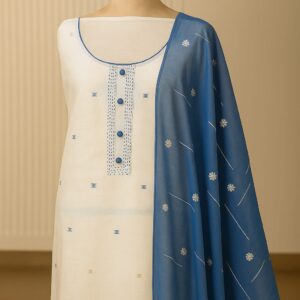 Chanderi With Self Weaving Unstitched Suit