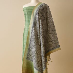 Tusser With Zari Work Unstitched Suit