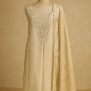 Mul Chanderi Embroidery Unstitched Suit