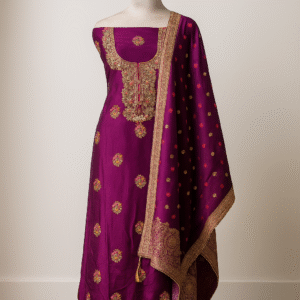 Russian Silk Dabka & Zari Work Unstitched Suit